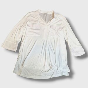 Tribal Mixed Media White Blouse Medium